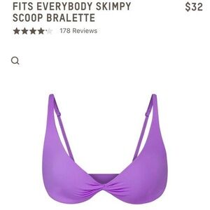 SKIMS Skimpy Scoop Bralette - Lavender NWT